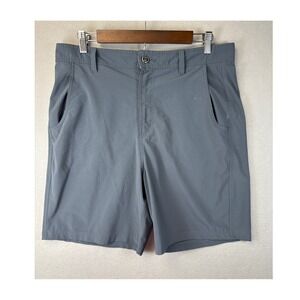 Free Fly Men Gray Lightweight Hybrid Shorts Size 32 Rough Shape Paint and Stains